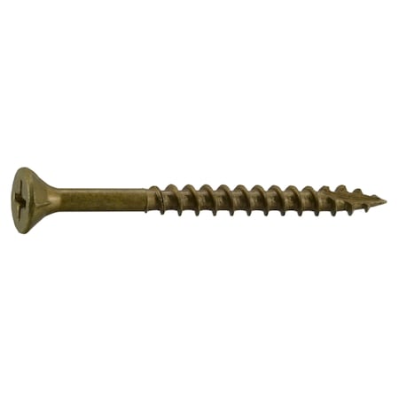 Buildright Deck Screw, #7 x 2 in, Steel, Flat Head, Phillips Drive